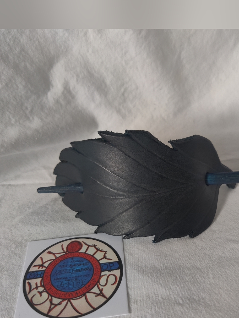 Leather Blowing Leaf Hair Slides - Large
